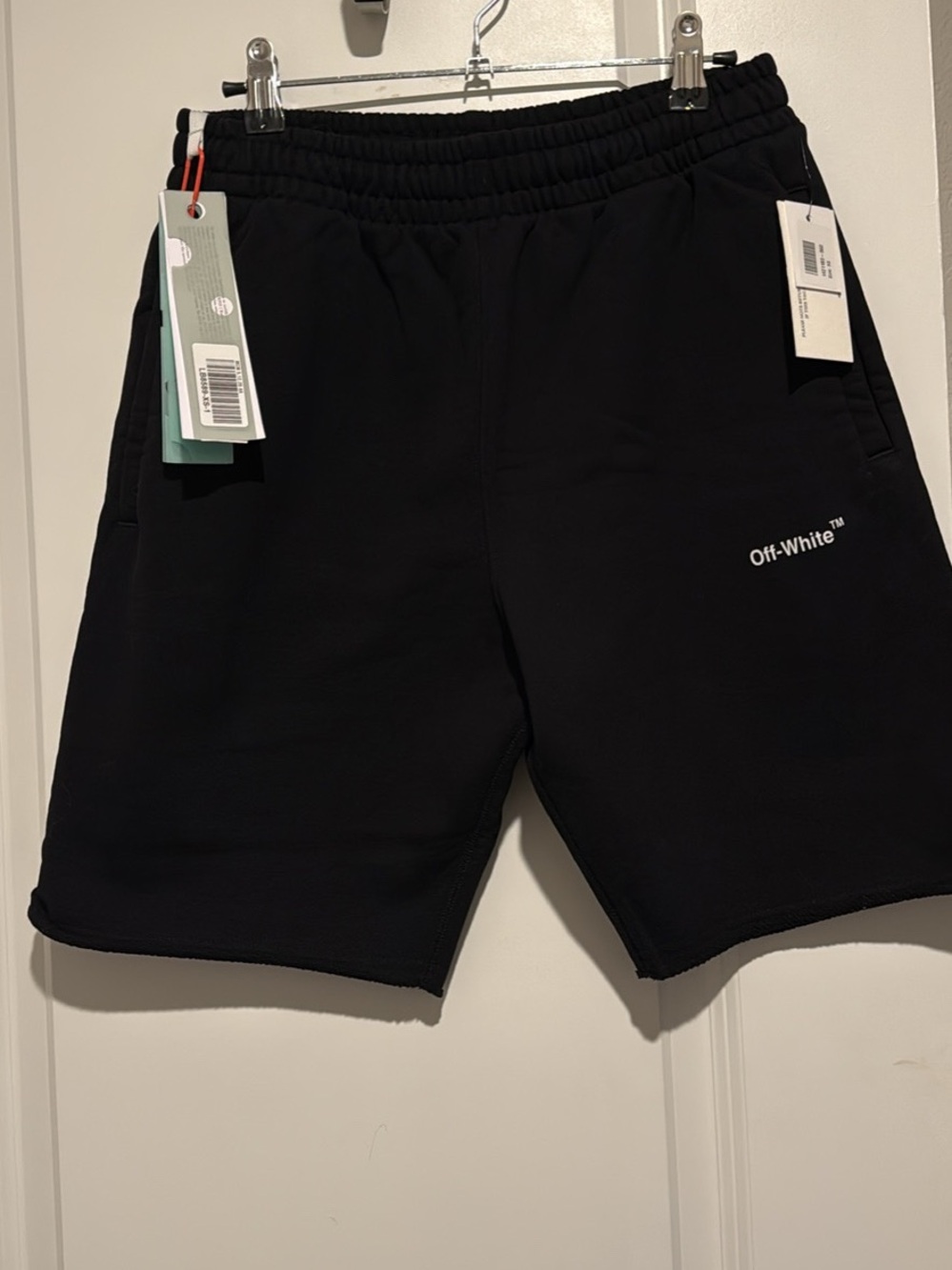 Off-White Black Logo Cotton Athletic Shorts